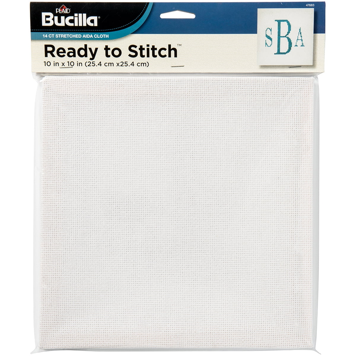 47683 White Plaid Inc 10 by 10Inch Bucilla Ready To Stitch Blank Aida