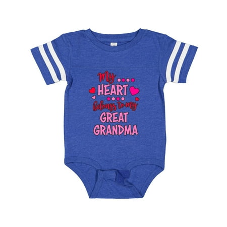 

Inktastic My Heart Belongs to My Great Grandma Boys or Girls Baby Bodysuit