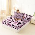 thumbnail image 4 of Manfei Pink Dreamy Bow Twin Fitted Sheet,Vintage Cheetah Print Bedding,2pcs,1 Fitted Sheet and 1 Pillowcase, 4 of 6