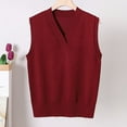 thumbnail image 2 of Women’s Sweater Vest V Neck JK Uniform Kint Vests Solid Classic Sleeveless Pullover Sweaters Tops, 2 of 7