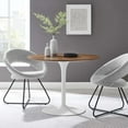 thumbnail image 2 of 40 Inch Dining Table, Walnut White, Wood, Metal, Mid Century Kitchen Cafe Bistro Hospitality Restaurant, Modern Contemporary HB34693, 2 of 7