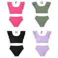 thumbnail image 5 of BULLPIANO Girls Swimsuit Two Piece Swimsuits Kids Solid Color Ruffle Trim Bikini Set Bathing Suit, 5 of 5