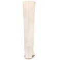 thumbnail image 4 of Botas de tacón alto hasta la rodilla con cremallera y punta redonda para mujer Blanco crema 40, 4 of 8