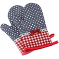 thumbnail image 1 of 2 Pieces Oven Gloves, Insulation Gloves, Oven Gloves, Heat-Resistant, Non-Slip Grill Gloves, Polyester Cotton Baking Gloves Suitable For Cooking, Baking And Grilling, 1 of 4