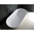 thumbnail image 2 of Kingston Brass VRTRS703520 70" Solid Surface Oval Double Ended Freestanding Tub with Drain, Matte White, 2 of 7