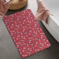 thumbnail image 2 of Red Cartoon Dinosaurs Snowflakes Pattern Bathroom Rugs Mat,Non Slip Microfiber Bathroom Rug,Rubber Backing,Soft Bathroom Mats for Bathroom Floor,Tub and Shower,20x32in(50x80cm), 2 of 5
