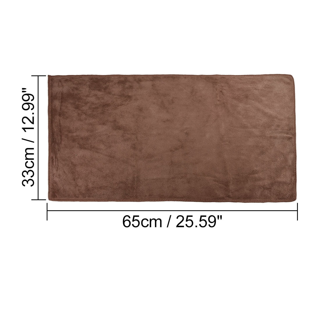 Unique Bargains Brown 300gsm Microfiber Cleaning Absorbent Car Washing Towel 33 x 65cm