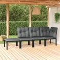 thumbnail image 1 of vidaXL 4 Piece Garden Lounge Set Black and Grey Poly Rattan, 1 of 5