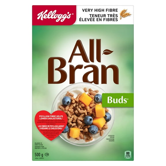 Kellogg's All Bran Buds Cereal 500g/17.6oz, ITL1 (Imported from Canada)