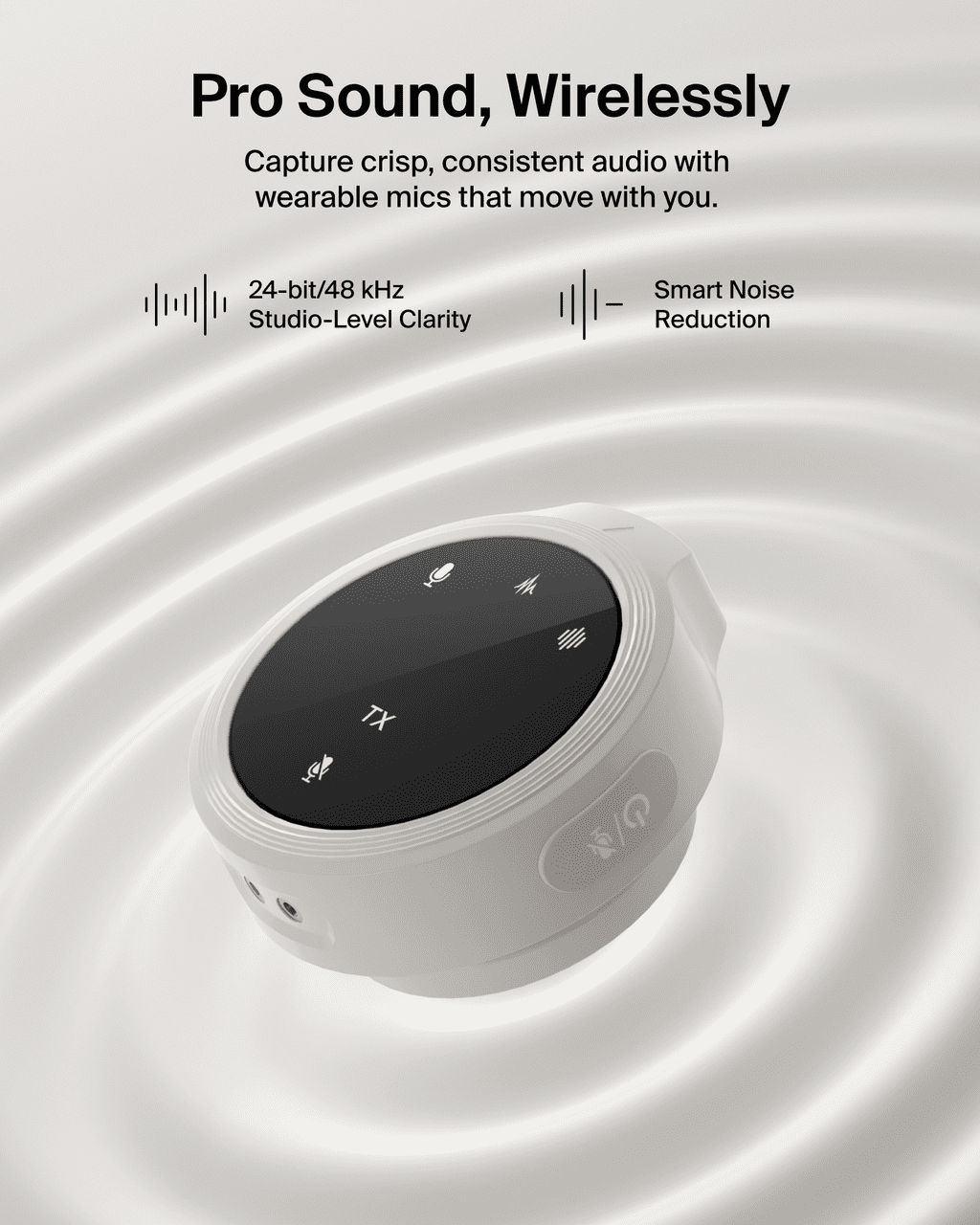 Belkin Stage Wireless Microphone, Dual Clip On Mics for iPhone 17/16/15, Android, 24-bit/48 kHz, Noise Reduction, Magnetic Mini Omnidirectional Mic for YouTube, Podcast, Vlogging, 36H Battery