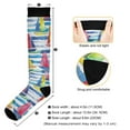 thumbnail image 3 of FORMRS Womens Knee High Socks Casual Long Thick Travel Daily Wear, 1 Pair, Yellow Hand Drawn Sailboats, 3 of 6