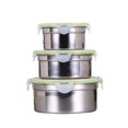 thumbnail image 1 of PENGXIANG 3pcs Stainless Steel Preservation Boxes Set Refrigerator Sealing Bowls Food Container for Kitchen (10cm+12cm+14cm), 1 of 6