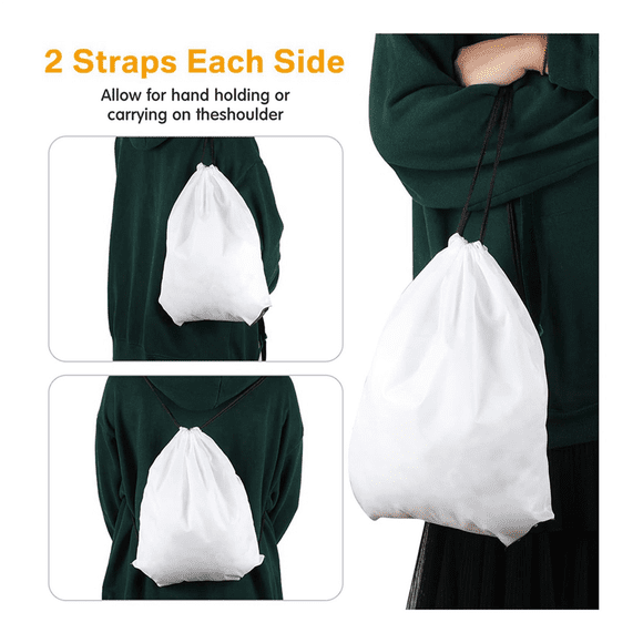 50 Pcs Sublimation Drawstring Bags Bulk White Blank Drawstring Backpacks Reusable Gym Sport Sinch Sack Backpack