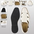 thumbnail image 2 of LIBERTYZENO Mens Fisherman Lizard Print Genuine Leather Buckle Closure Casual Closed Toe Sandals Adam Cream 11, 2 of 9