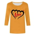 thumbnail image 5 of VKOYWKM Heart Print Shirts for Women Valentines Day T-Shirts 3/4 Sleeve Tops Cute Love Graphic Tees Tops Casual Spring Clothes Loose Fit Crew Neck Valentine Shirt, 5 of 6