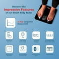 thumbnail image 2 of Bisonbody Smart Digital Bathroom Body Scale – Large Display Accurate Result – 22 Metrics including Cardiac Index, Heart Rate, Body Fat, BMI – Tempered Glass – App Support Bluetooth with Free Batteries, 2 of 6