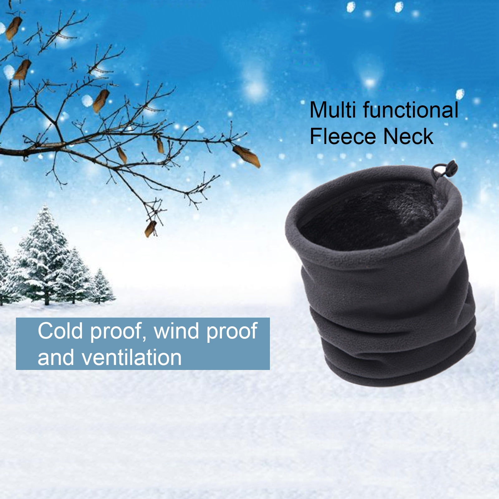 Details about   Fleece Neck Warmer Snood Winter Scarf Tube 