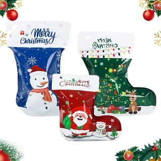 Set of Christmas Holiday Treat Bags with Zip Lock - 3 Assorted Styles