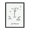 thumbnail image 5 of Kate and Laurel Sylvie Girl Dinner Framed Canvas Wall Art by Honey Island Studio, 18x24 Black, Cute Martini Glass Art for Wall, 5 of 7