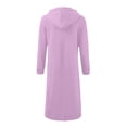 thumbnail image 5 of Resicozy Long Hoodies for Women Zip Up Oversized Long Sleeve Sweatshirt Winter Hoodie Dress with Pocket Light Purple L, 5 of 6