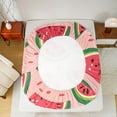 thumbnail image 5 of Manfei Red Kawaii Watermelon Full Size Sheets, Cartoon Fruit Print Bed Sheets, Teen Boy Girl Kid Sheet Sets, Microfiber Bedroom Decor, 4 Pieces, 5 of 7