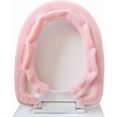 thumbnail image 2 of Toilet Seat Universal Toilet Seat High Elasticity Removable Washable Colorfast Warm Winter Toilet Cover, Pink, 2 of 4
