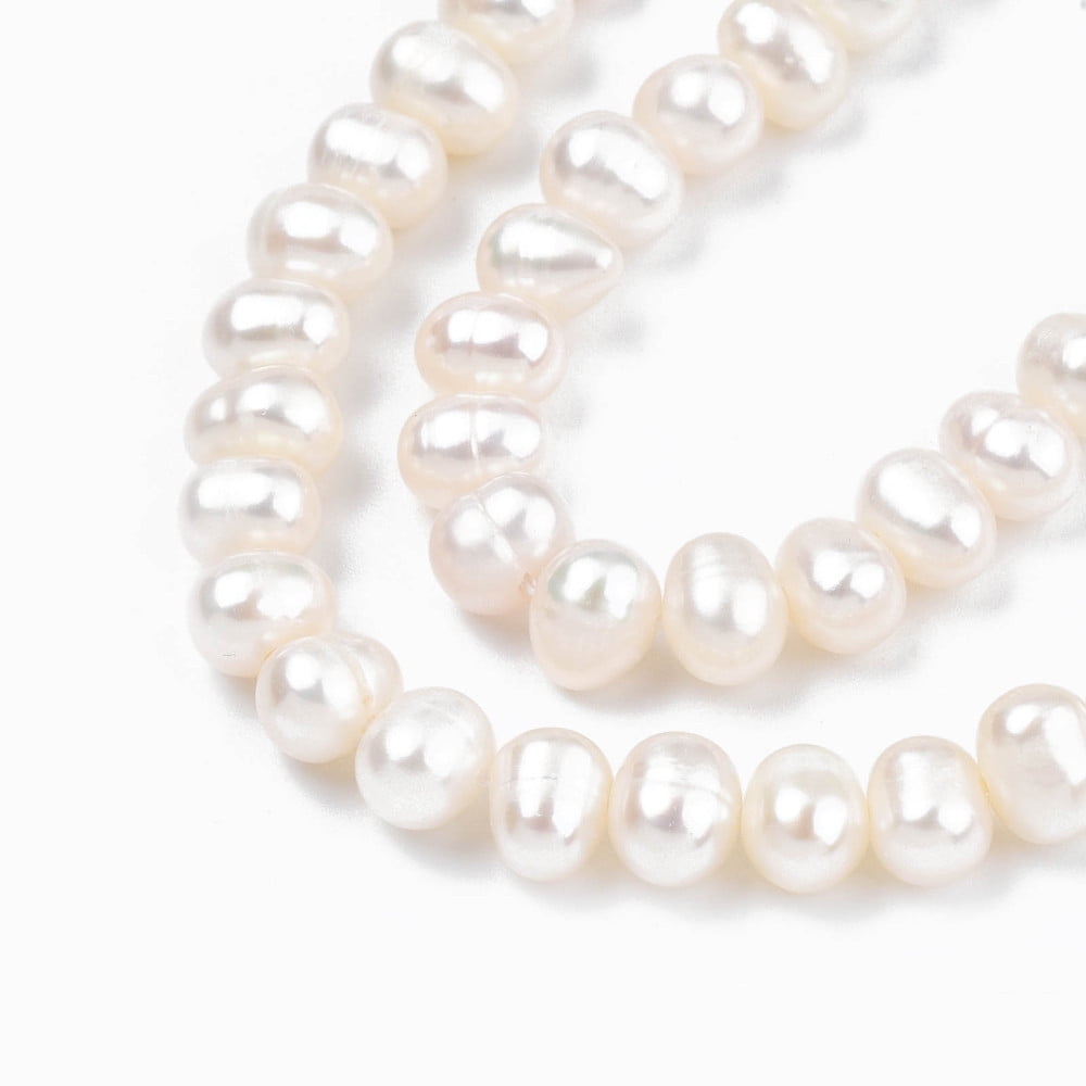 2strands Cultured Freshwater Pearl Beads Strands Potato Seashell color 3.5~5x4.5~6x4~5mm Hole: 0.7mm about 65~69pcs/strand 13.70 inch~13.98 inch(34.8cm~35.5cm)