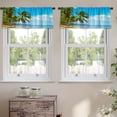 thumbnail image 2 of LALILO Kitchen Curtain Valance Beautiful Sunny Beach Rod Pocket Window Curtain 52"x 18" Set of 2, 2 of 5