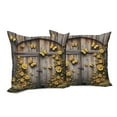 thumbnail image 3 of Ambesonne Rustic Throw Pillow Cover Pack of 2, Yellow Farmhouse Romance, 2 Pcs-18"x18", Mustard Taupe Caramel, 3 of 5