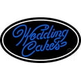 thumbnail image 1 of Oval Blue Wedding Cakes Cursive LED Neon Sign 20" Tall x 37" Wide - inches, Black Square Cut Acrylic Backing, with Dimmer - Premium built indoor Sign for Storefront, Store interior., 1 of 7