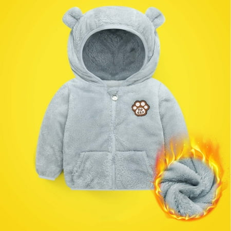

Mchoice Toddler Girls Boys Fleece Hoody Jacket Zip Up Teddy Coat Warm Winter Outwear on Clearance