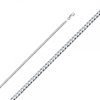 14K White Gold 3.1mm Cuban Concave Chain : 7"