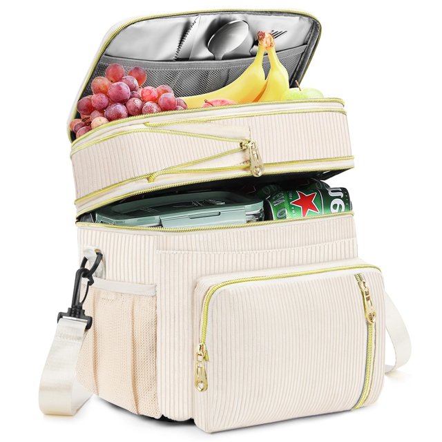 Fiambrera BAGNN, aislante, a prueba de fugas, expandible, 16 L, color crema