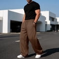thumbnail image 7 of Resicozy Baggy Sweatpants Men Wide Leg Sweats Pants Drawstring Elastic Waist Loose Y2K Joggers with Pockets Coffee 3XL, 7 of 7