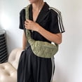 thumbnail image 2 of Bolso de mano con diseño de nubes para mujer, bolsos con cremallera para las axilas, bolso de hombro sólido (verde), 2 of 6