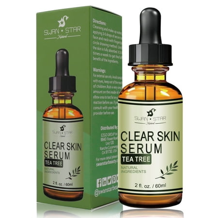 SWAN ☆ STAR Tea Tree Clear Skin Serum for acne-prone skin with 20% Vitamin C, Retinol, Niacinamide, Salicylic Acid & Hyaluronic Acid for Blemish-Free, Youthful Skin. (Best Vitamin C For Acne Prone Skin)