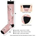 thumbnail image 3 of 1 Pairs Pink Flamingos Compression Socks for Women Men Knee High Stocking for Running, Athletic, Medical Gift, 3 of 7