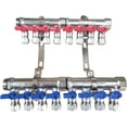 thumbnail image 1 of DMNI 3/4" Port Ball Valve Brass Pex Manifold - 8 Loops - With Brackets - for 1/2" Pex Tubing, 1 of 1