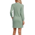thumbnail image 3 of INSPIRE CHIC Women's Waffle Knit Nightshirt Long Sleeve Button Down Sleepshirts Nightgown with Pockets L Green, 3 of 6