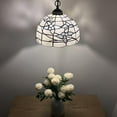 thumbnail image 3 of Tiffany Pendant Lights Fixture White Stained Glass Flowers LED Bulb Included for Dining Room Hotel Restaurant Cafe 12"W*12"D*60"H, 3 of 5