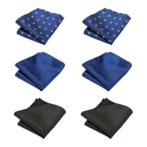 TELOLY 6Pcs Pocket Squares for Men,Casual & Business Pocket Squares for Men,Timeless Design Polyester Handkerchiefs,Style1