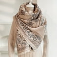 thumbnail image 4 of uvwlwu Scarf for Women, Women's Autumn Winter Wool Plaid Shawl Wrap Elegant Tassel Blanket Scarf For Chilly Weather(Beige,One Size), 4 of 4