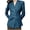 Blue, variant on Women's Casual Jackets Clearance Solid Color Blazer Waist Band Lapel Button Up Casual Outwear Jacket 2XL