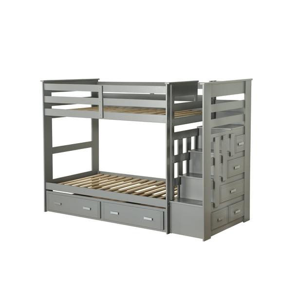 Acme Furniture Allentown Twin Bunk Bed with Storage Ladder and Trundle