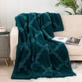 thumbnail image 1 of Manta de 50 × 60 pulgadas, manta polar ultra suave clásica con diseño de pata de gallo para todas las estaciones, mantas bohemias cálidas y acogedoras para cama, sofá, oficina, camping, 1 of 5