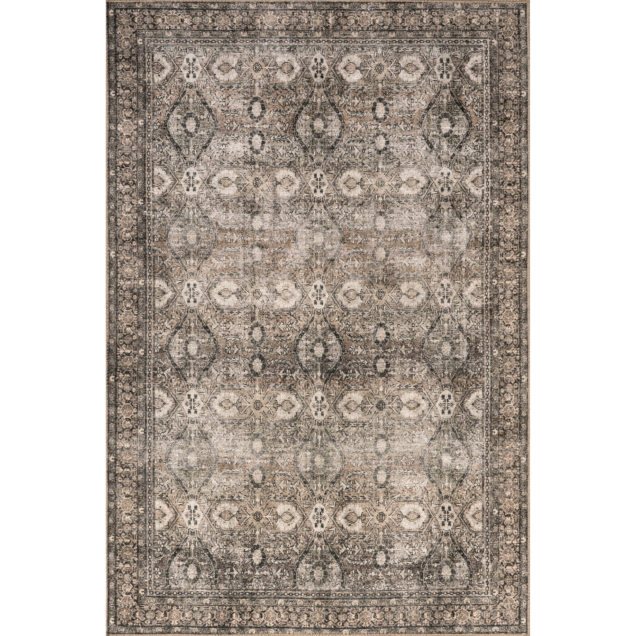 Nuloom Hillstone Collection Traditional Vintage Medallion Area Rug, 5' x 8', Aether Brown