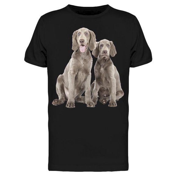 Two Cute Weimaraners Sitting Tee Men's -Image by Shutterstock