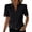 Black, variant on cocolona Womens Lace-trimmed Button Blouses Lapel Short Sleeve Shirts Dressy Casual Summer Tops