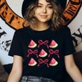 thumbnail image 3 of Watermelon Bow Summer Shirt – Cute Pink Ribbon Fruit Tee, White, Size M, 3 of 6