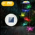 thumbnail image 4 of Qoosea Solar Dragonfly Wind Chimes, Color Changing Solar Wind Chimes for Outside, Waterproof Solar Powered Wind Chime Outdoor, Solar Light LED Multi-Color Light Cover Gift for Garden Decoration, 4 of 6